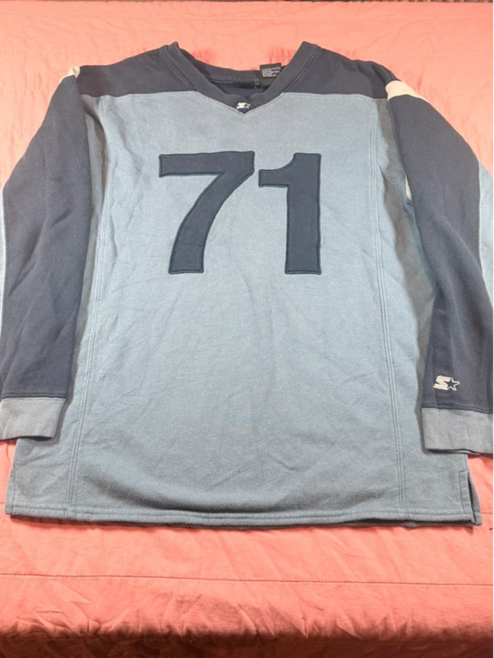 Vintage Starter #71 Boys 16/18 Football Jersey Sweatshirt Y2K 1548
